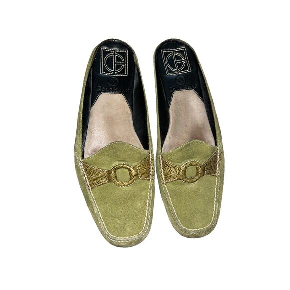 Cole Haan Air slip-on Mules suede green loafer Size 7B Brazil - Picture 2 of 9